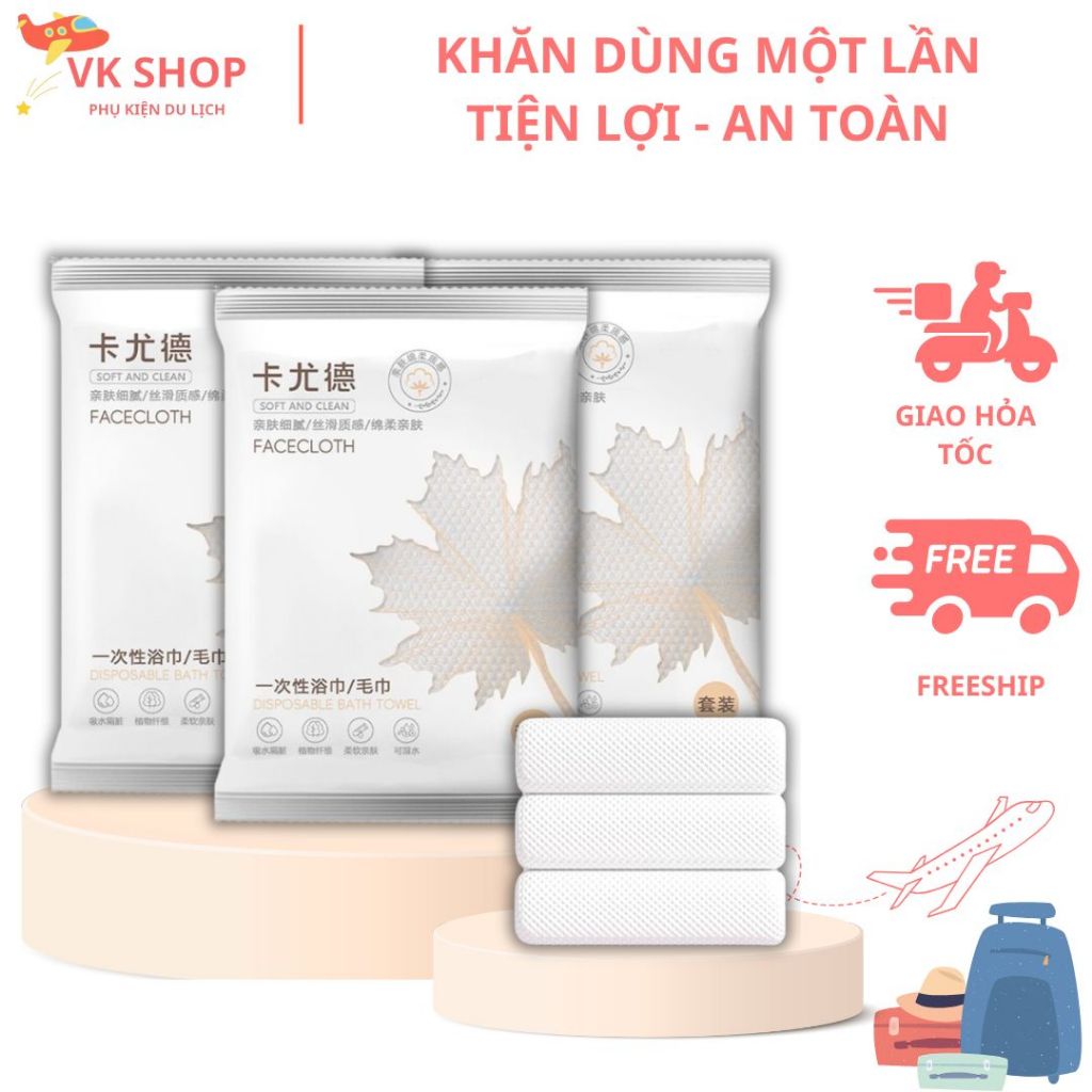 Khăn Tắm Khăn Mặt Dùng 1 Lần Cao Cấp – Khăn Nén Du Lịch, Khăn Khô Tiện Lợi, Mềm Mịn Không Xơ