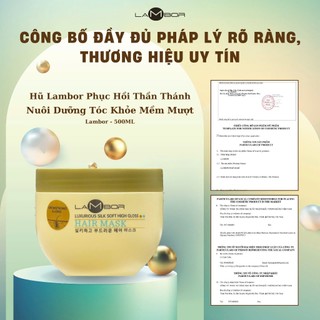 Kem Hấp Ủ Tóc Lambor Vàng 500ml, Phục Hồi Tóc Khô Xơ Hư Tổn, Mềm Mượt Tóc