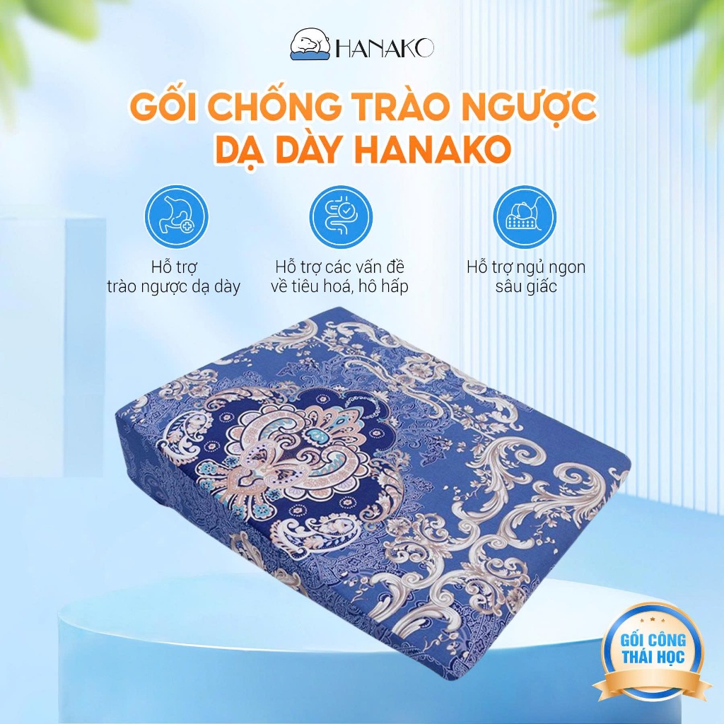 Cao 18Cm - Gối Trào Ngược Người Lớn Hanako Cho Người Trào Ngược Nặng, Lâu Năm, Loét Dạ Dày, Ho