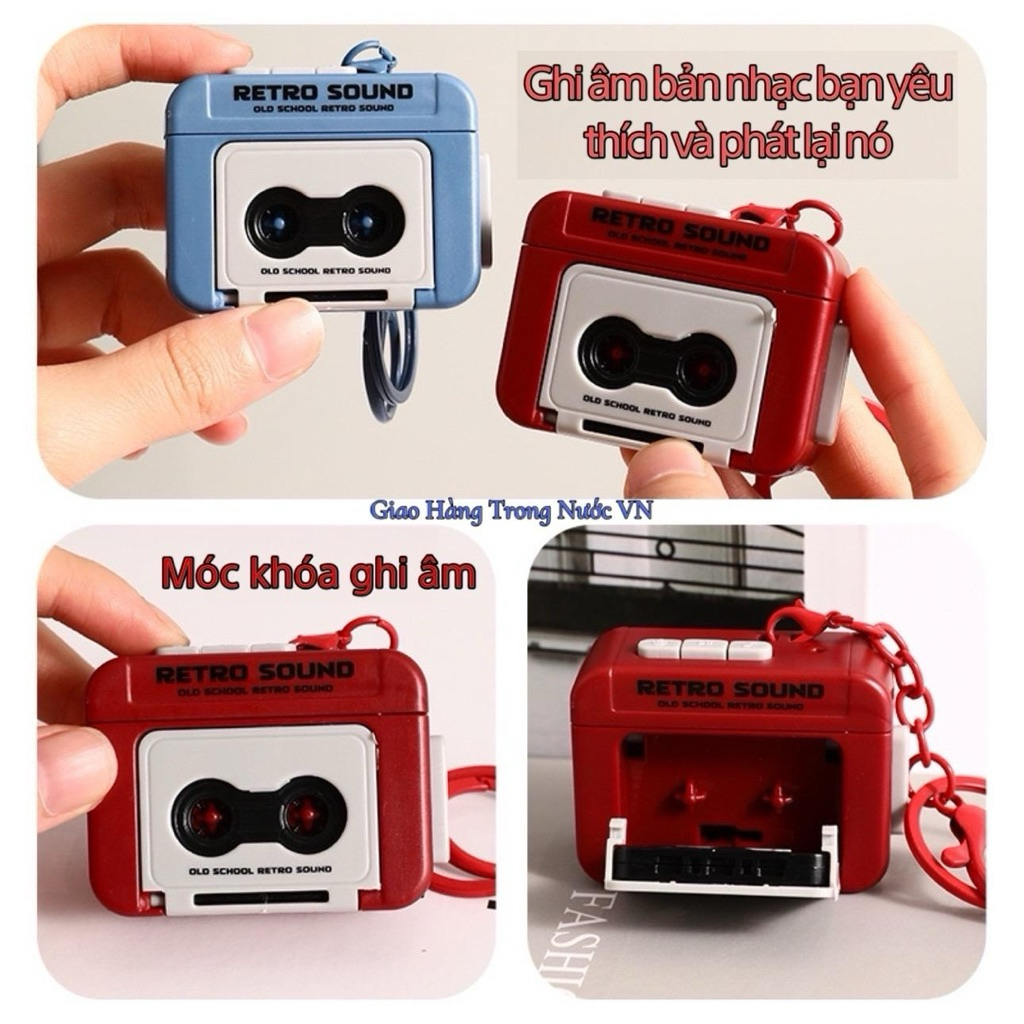 Móc Khoá Radio Cassette Mini Retro | Móc Khóa Trang Trí Vintage Có Âm Thanh