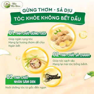 Dầu Gội, Dầu Xả Thảo Dược Gừng Sả 30g Ngăn Tóc Bết Dầu Nhà Mộc Nhiên.