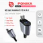 Tẩu Sạc Nhanh Ô Tô 4in1 - 120W PONIKA, Bộ Sạc Xe Hơi USB Type-C Sạc Điện Thoại