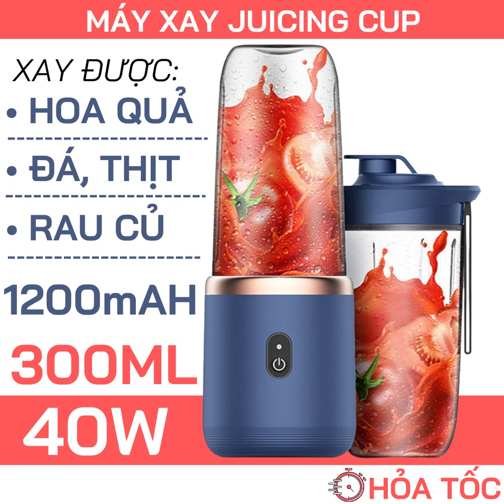 MÁY XAY MINI 6 LƯỠI 2 CỐI 300ML, Phù Hợp Mang Theo Đi Làm Đi Du Lịch Hằng Ngày