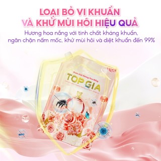 [COMBO 5L] Nước Giặt Xả TopGia Hương Hoa Nắng, Dung Tích 1L, Sạch Sâu Bền Màu, Lưu Hương 72H, Dịu Nhẹ Cho Da