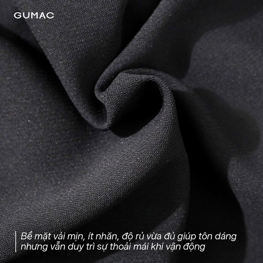 Chân Váy Bút Chì GUMAC Dáng Suông Xẻ Đắp Trước Chất Tuyết Mưa Đứng Form Không Túi LVE0107