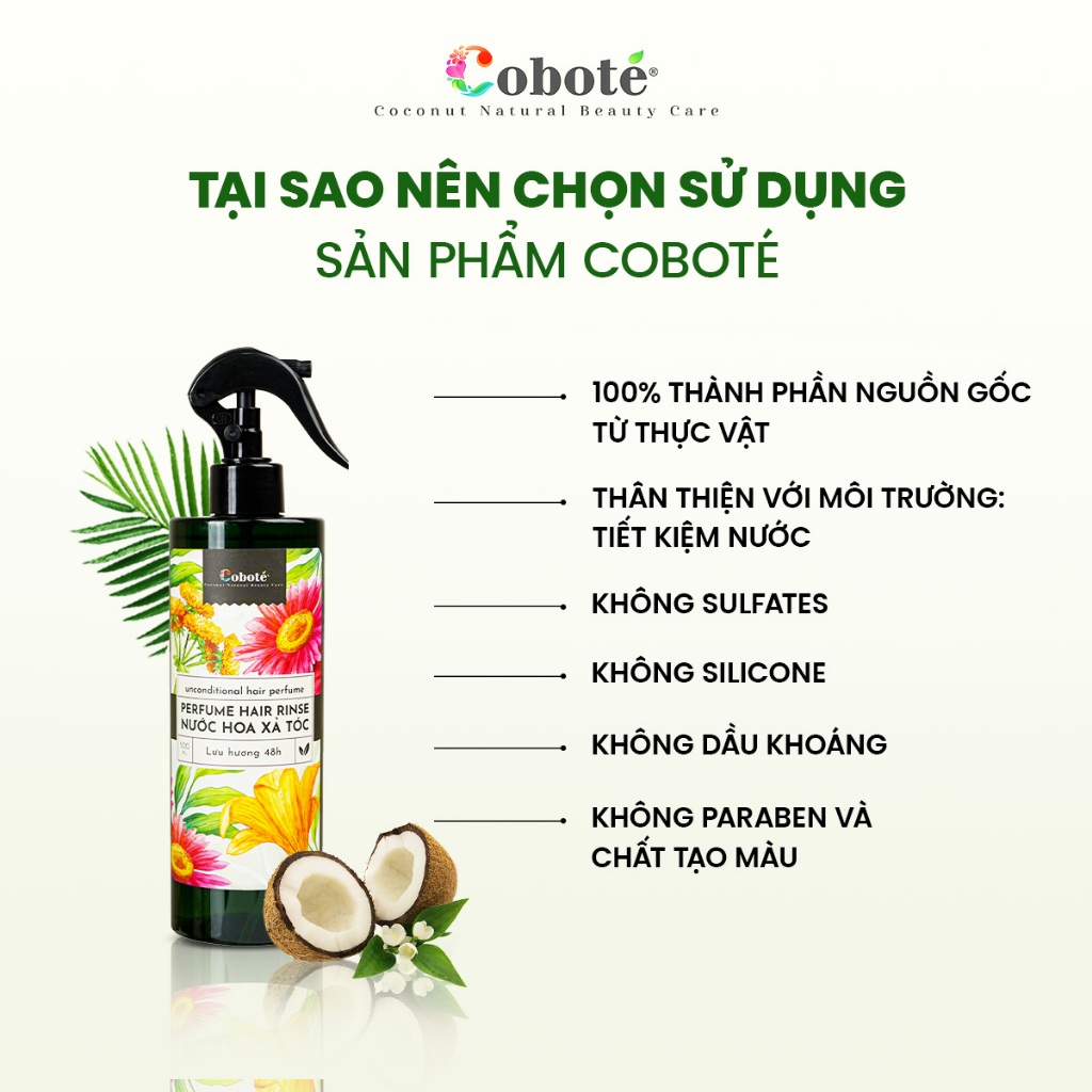Nước Xả Tóc Hương Nước Hoa – Độc Quyền Từ Mật Hoa Dừa, Chuẩn Mực Mới Cho Mái Tóc Khỏe Đẹp