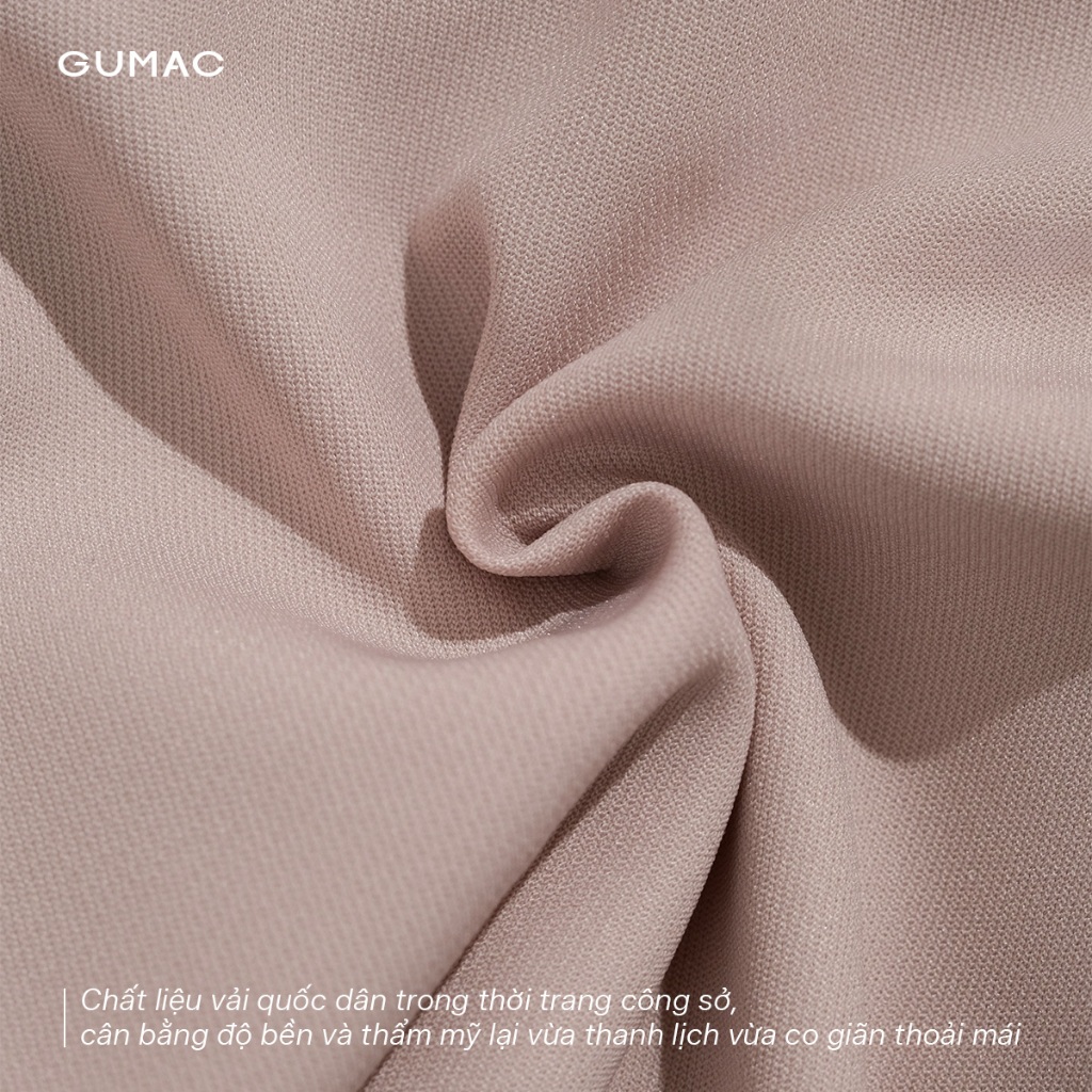 Quần Tây Baggy Nữ GUMAC Dáng Ống Đứng Chất Tuyết Mưa Mềm Đứng Form Có Túi LQE0819