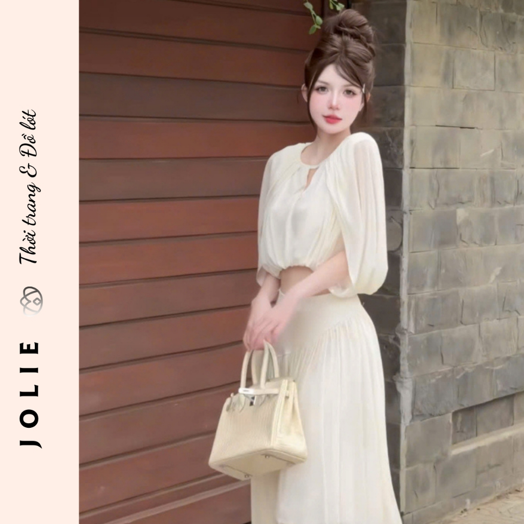Set Bộ Tiểu Thư Màu  Ivory - Thiết Kế Thanh Lịch Cực Tôn Dáng.