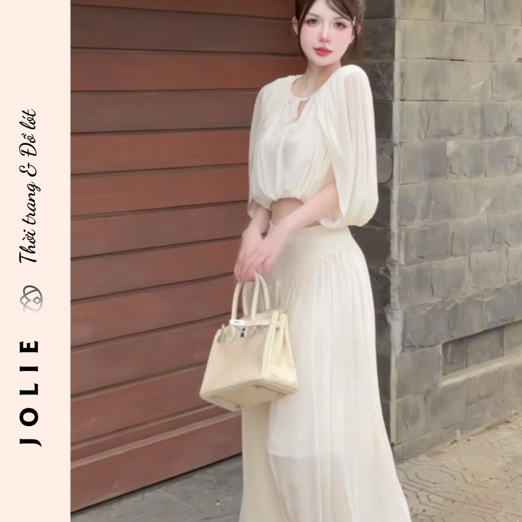 Set Bộ Tiểu Thư Màu  Ivory - Thiết Kế Thanh Lịch Cực Tôn Dáng.