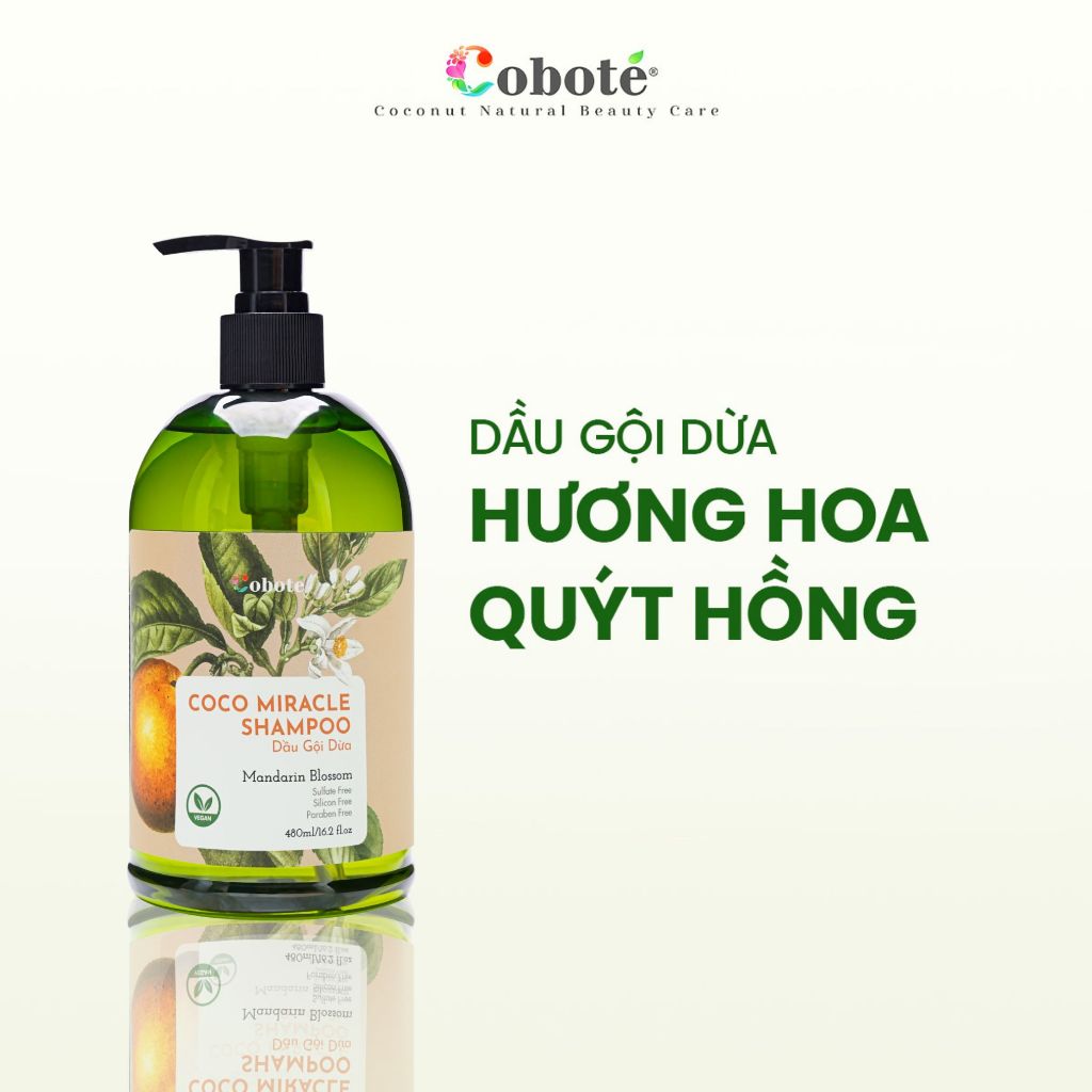 Dầu Gội Dừa - Coco Miracle Shampoo 480ml Giúp Da Đầu Sạch Sẽ, Khỏe Mạnh, Giảm Gãy Rụng Cho Mái Tóc Bóng Mượt Tự Nhiên