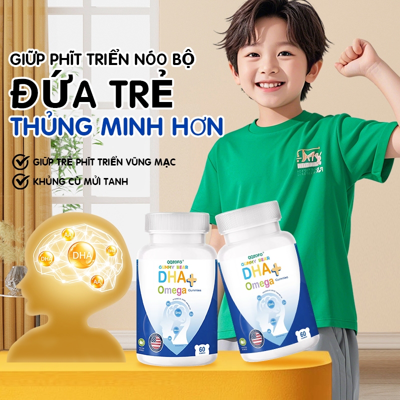 DHA dành cho trẻ em: Cải thiện trí nhớ, tăng cường miễn dịch, nâng cao trí thông minh; hương vị trái cây.