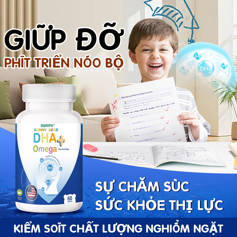 DHA dành cho trẻ em: Cải thiện trí nhớ, tăng cường miễn dịch, nâng cao trí thông minh; hương vị trái cây.