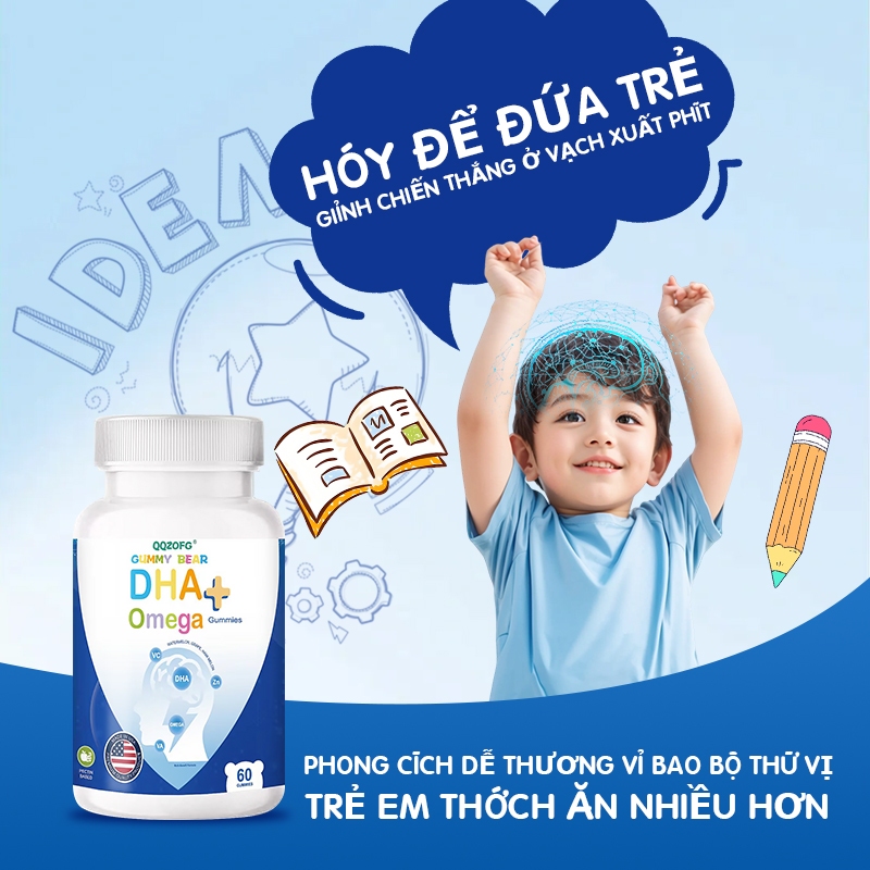 DHA dành cho trẻ em: Cải thiện trí nhớ, tăng cường miễn dịch, nâng cao trí thông minh; hương vị trái cây.