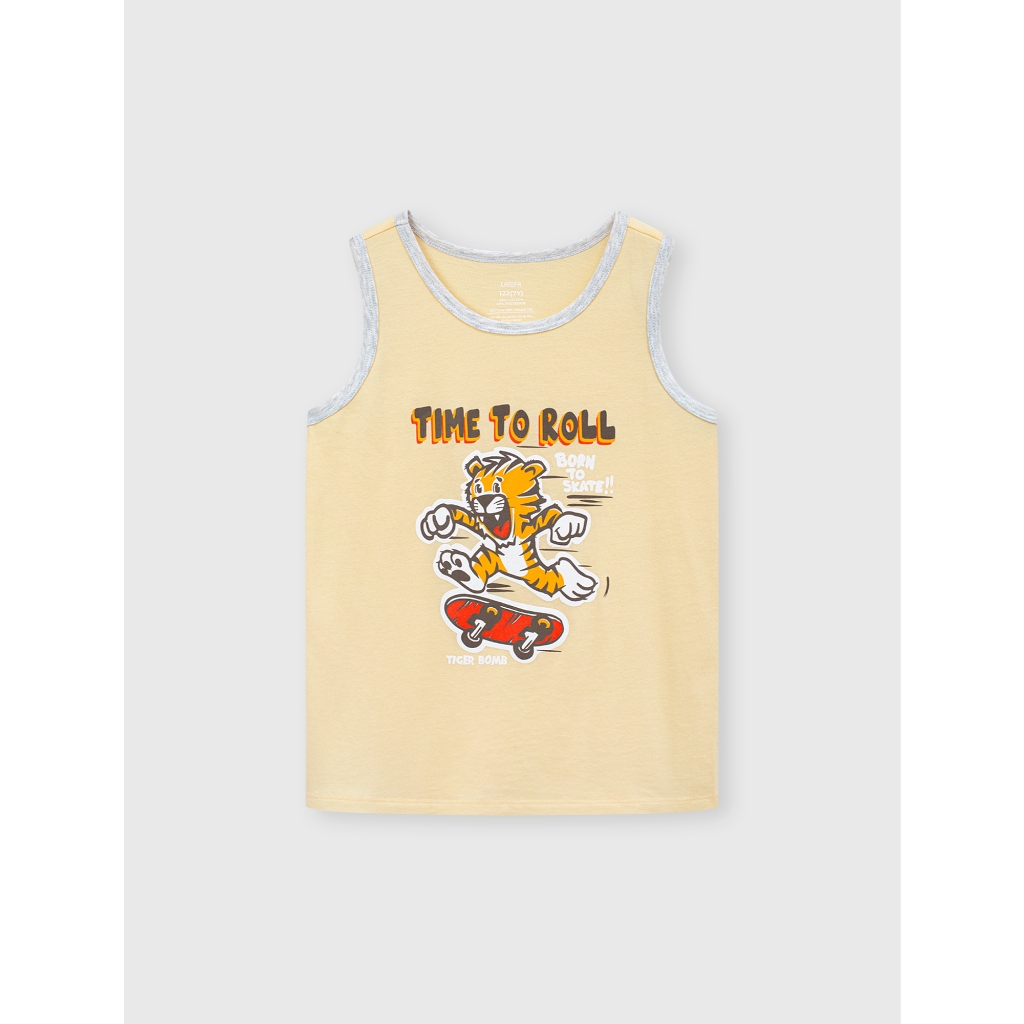 Áo ba lỗ bé trai CANIFA chất liệu cotton pha thoáng mát có hình in PS26 2TA26S002