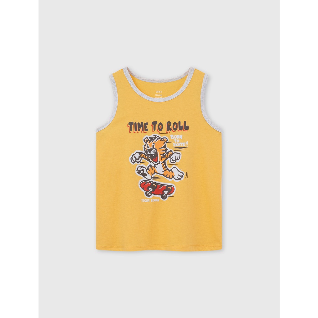 Áo ba lỗ bé trai CANIFA chất liệu cotton pha thoáng mát có hình in PS26 2TA26S002