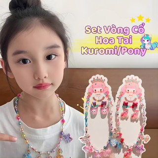 Set Vòng Cổ Kèm Bông Tai Kuromi, Pony, Thỏ Hồng Dễ Thương Cho Bé, Chất Liệu An Toàn Dễ Dàng Sử Dụng, Phụ Kiện Thời Trang
