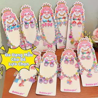 Set Vòng Cổ Kèm Bông Tai Kuromi, Thỏ Hồng, Pony Đáng Yêu Cho Bé Gái, Chất Liệu An Toàn, Phụ Kiện Thời Trang, Làm Đẹp