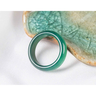 [ Hoả Tốc ] Nhẫn Mã Não Xanh đậm Brazil Tự Nhiên may mắn cân bằng năng lượng - Chou Jewelry