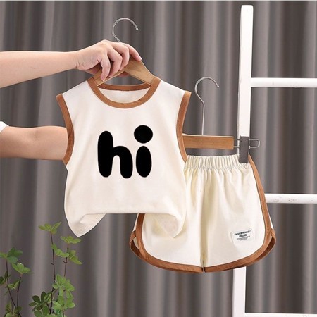 Bộ quần áo trẻ em sát nách Chất cotton mềm mát bộ đồ trẻ em hình hoạt hình dễ thương từ 8-18kg