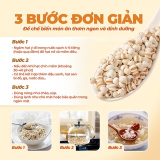 Hạt ý dĩ nếp 100g, hạt bobo, y dĩ, thơm bở bùi, nấu chè, cháo, nấu sữa hạt, pha trà lợi sữa