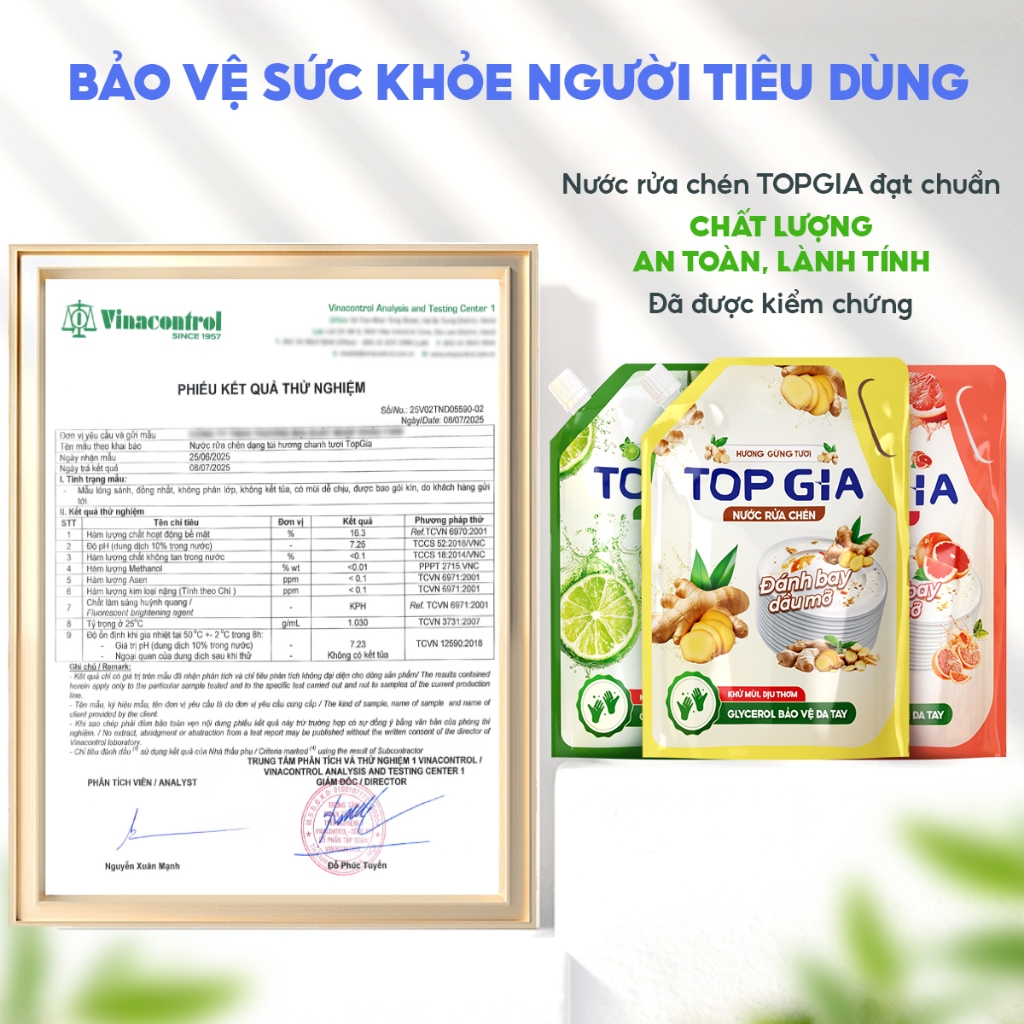 [Mua 2L tặng 2L] Combo 4L nước rửa chén bát TOPGIA an toàn bảo vệ da tay, tẩy sạch dầu mỡ