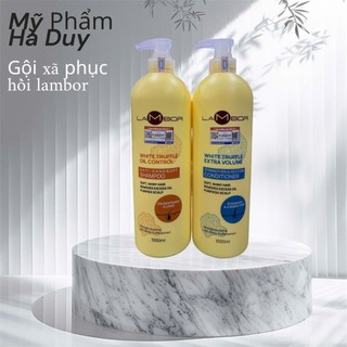 Cặp Dầu Gội Xả LAMBOR VÀNG 1000ml Giảm Gàu, Giảm Dầu, Giảm Gãy Rụng, Phục Hồi Tóc Mềm Mượt
