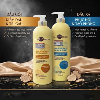 Cặp Dầu Gội Xả LAMBOR VÀNG 1000ml Giảm Gàu, Giảm Dầu, Giảm Gãy Rụng, Phục Hồi Tóc Mềm Mượt