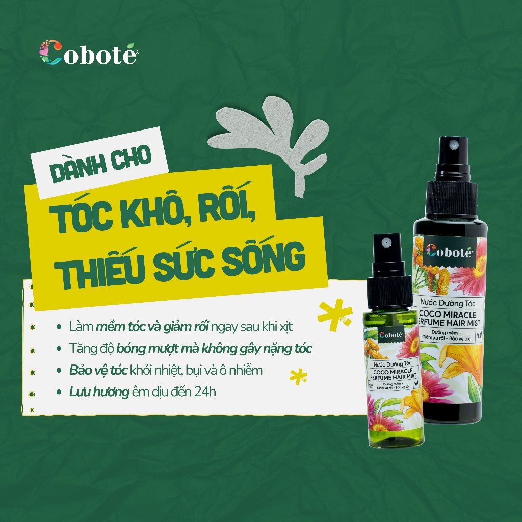 Nước Dưỡng Tóc  Perfume Hair Mist – Xịt Dưỡng Tóc Thơm Mượt Từ Nước Cất Mật Hoa Dừa