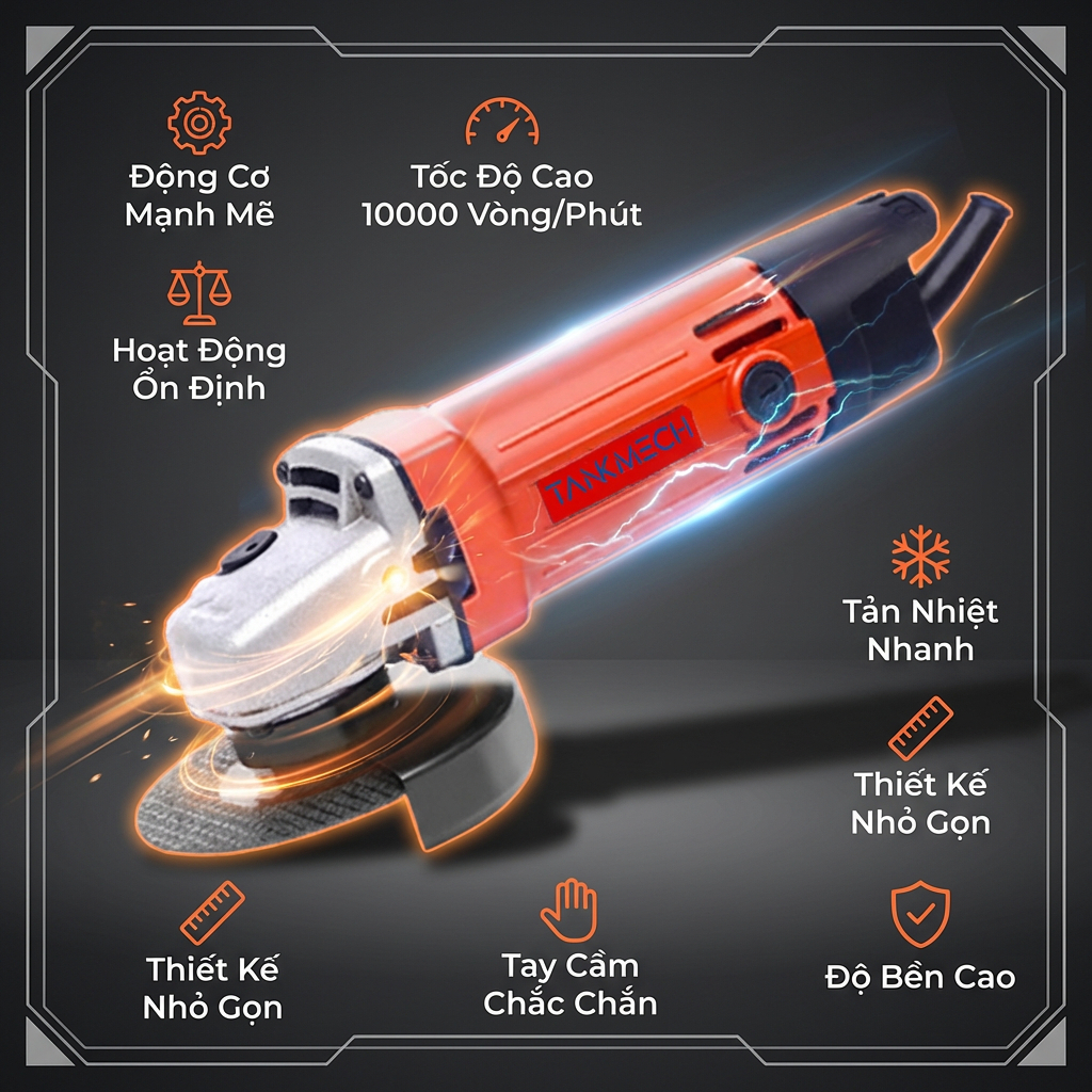 Máy mài cầm tay  TANKMECH TK-353 Máy mài cầm tay hiệu 5 đĩa cắt miễn phí