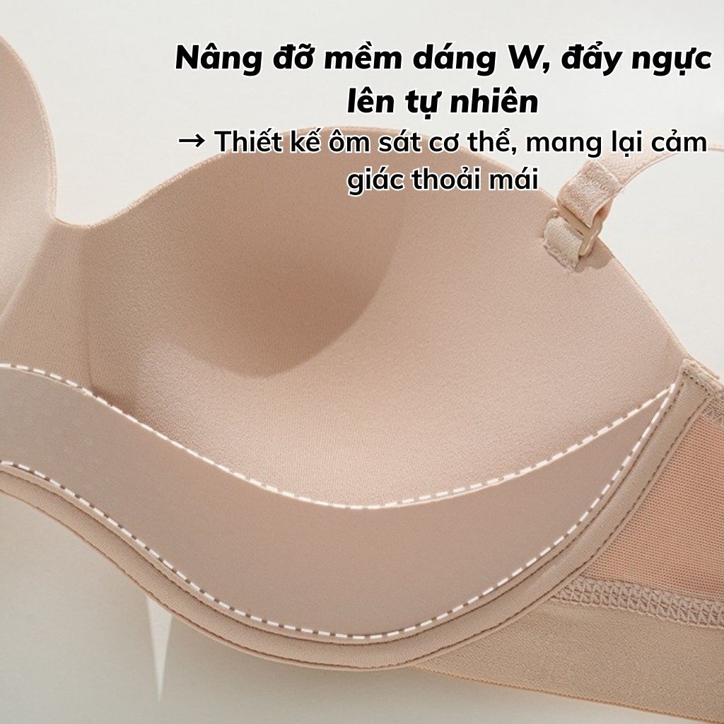 Áo ngực nữ su đúc không gọng mềm mại êm ái đệm mút mỏng ôm ngực nhẹ dây in chữ cá tính LANIXA A9228