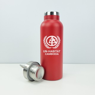 Bình giữ nhiệt nắp inox có quai cầm khắc logo, tên