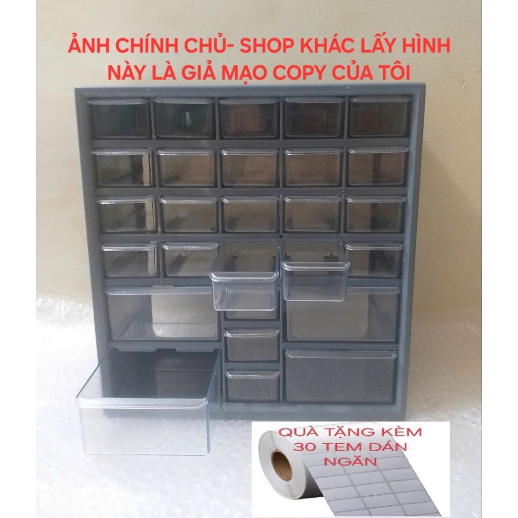 Tủ nhựa nhiều học kéo đựng linh kiện -27 ngăn (Loại 1  sản phẩm không trầy xướt)
