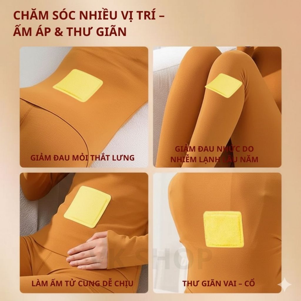 Miếng Dán Giữ Nhiệt Cao Cấp – Miếng Dán Sưởi Ấm Bụng Lưng Tay Chân Tiện Lợi
