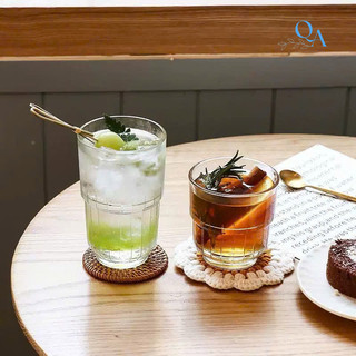 Cốc, ly thuỷ tinh 2 tầng đáy khía chuyên dụng uống cà phê, espresso, decor nhà hàng cao cấp