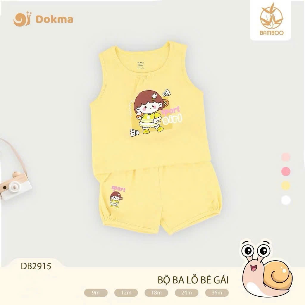 (8-14kg, 6-36M) Bộ Ba Lỗ Dokma Bé Gái Mềm Mại, Thoáng Mát JB019 DB2040 DB2121 DB2731 DB2772 DB2915 DB3003