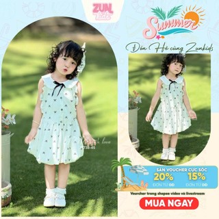 Váy Bé Gái Dáng Bí Đính Nơ Cổ Sen J7738 – Váy Công Chúa Cho Bé Gái Đi Chơi, Dạo Phố Xinh Yêu