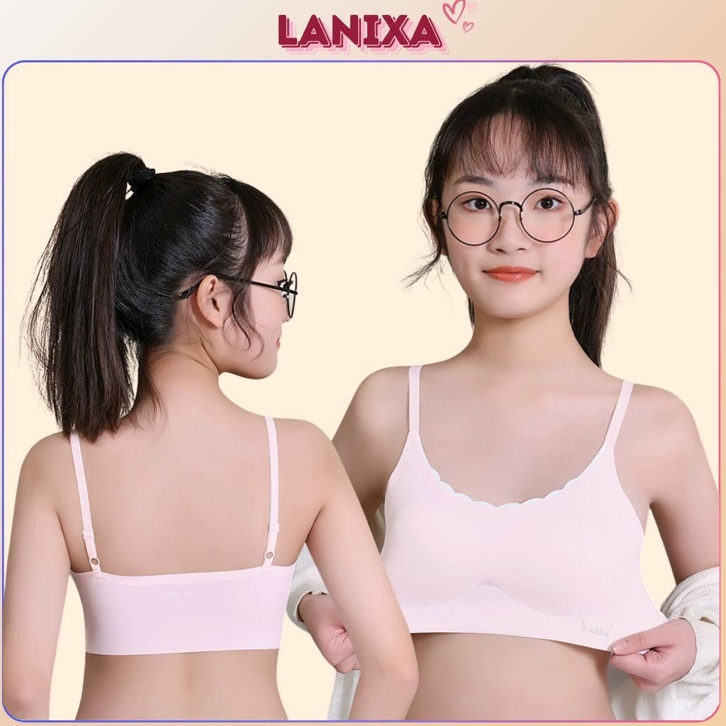 Áo lót học sinh su đúc mêm mại viền lượn sóng co giãn thoải mái họa tiết đáng yêu cute LANIXA B7133