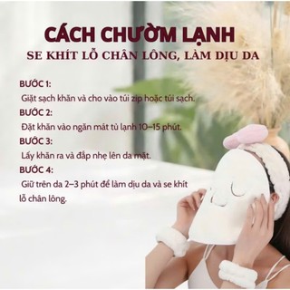 Mặt nạ xông hơi bằng cotton mềm mịn, chờm nóng, lạnh, ủ ấm, chăm sóc da mặt sạch mụn, mịn màng
