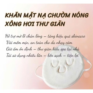 (Hot_Mặt nạ xông hơi bằng cotton mềm mịn, chờm nóng, lạnh, ủ ấm, chăm sóc da mặt trị mụn-Phúc Hưng