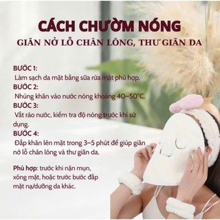 Mặt nạ xông hơi bằng cotton mềm mịn, chờm nóng, lạnh, ủ ấm, chăm sóc da mặt sạch mụn, mịn màng