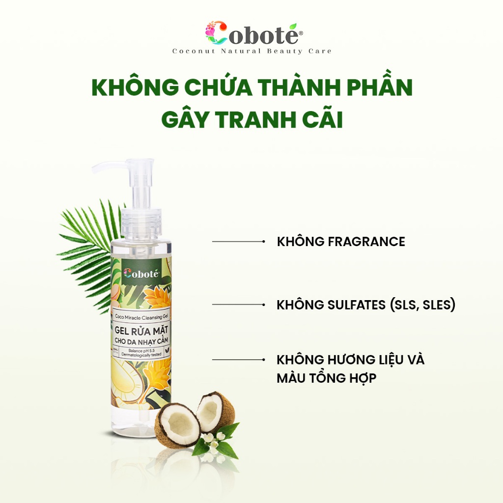 Sữa Rửa Mặt Cho Da Nhạy Cảm - Coco Miracle Cleansing Gel rửa mặt - sạch dịu nhẹ, loại bụi, bã nhờn