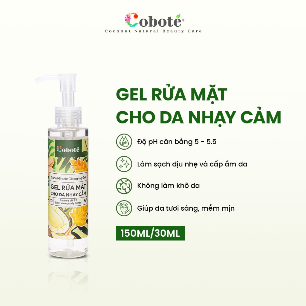 Sữa Rửa Mặt Cho Da Nhạy Cảm - Coco Miracle Cleansing Gel rửa mặt - sạch dịu nhẹ, loại bụi, bã nhờn