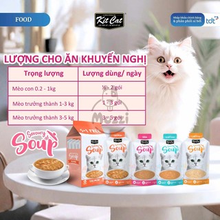 [Thùng 48 gói] Pate cho mèo KitCat Savoury Soup dạng súp nhiều nước Gói 50g