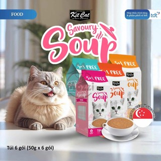 [Thùng 48 gói] Pate cho mèo KitCat Savoury Soup dạng súp nhiều nước Gói 50g