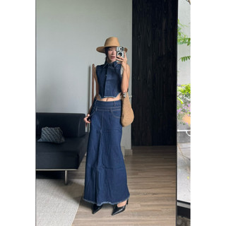 MIDDUA - SET váy DENIM GỒM VJ055 và GIlet07 bán tách lẻ món