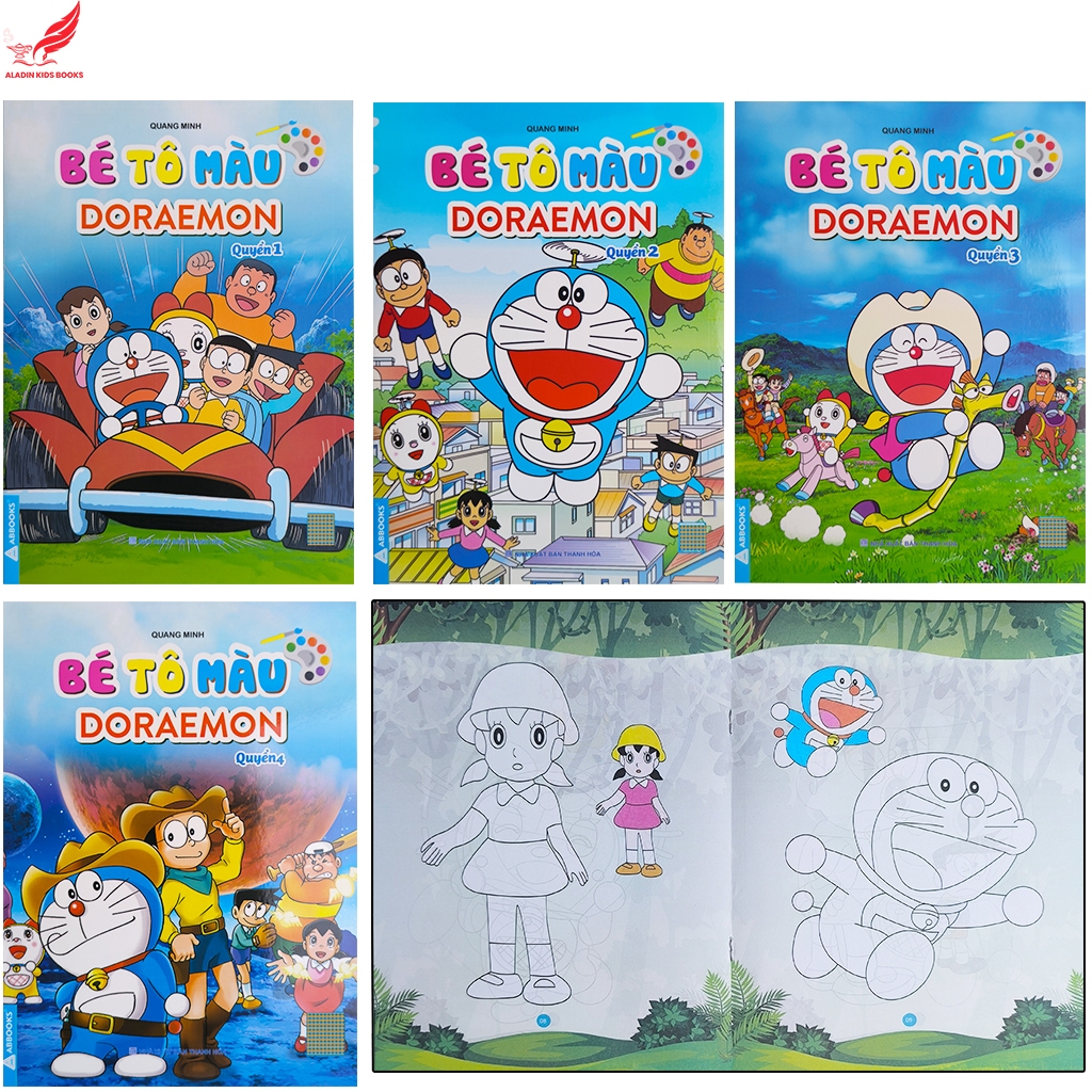 Sách- Bộ 4 Quyển Bé Tô Màu – Chủ Đề Doraemon (4 Quyển) – Tô Màu Thiếu Nhi
