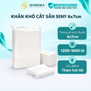 Khăn lau mặt spa loại 1 1600 miếng, khăn khô đa năng tiệt trùng dùng cho thẩm mỹ, spa, bông cắt sẵn lau mặt SENY 6X7cm