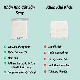 Khăn lau mặt spa loại 1 1600 miếng, khăn khô đa năng tiệt trùng dùng cho thẩm mỹ, spa, bông cắt sẵn lau mặt SENY 6X7cm