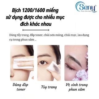 Khăn lau mặt spa loại 1 1600 miếng, khăn khô đa năng tiệt trùng dùng cho thẩm mỹ, spa, bông cắt sẵn lau mặt SENY 6X7cm