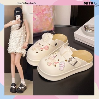 Dép sục nữ đế cao 5cm kèm charm Mèo cá chạy SR V2 kiểu sandal dễ thương năng động Mita CS-198
